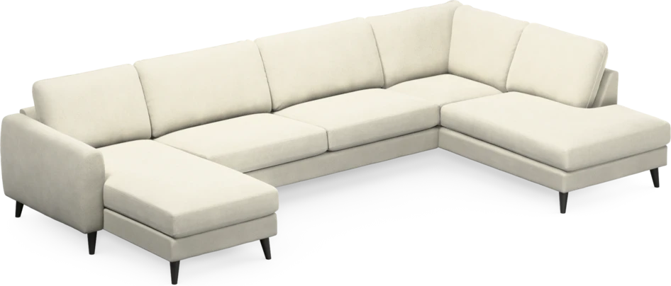 Bridge - 3-sits soffa med schäslong vänster och divan höger - Vit