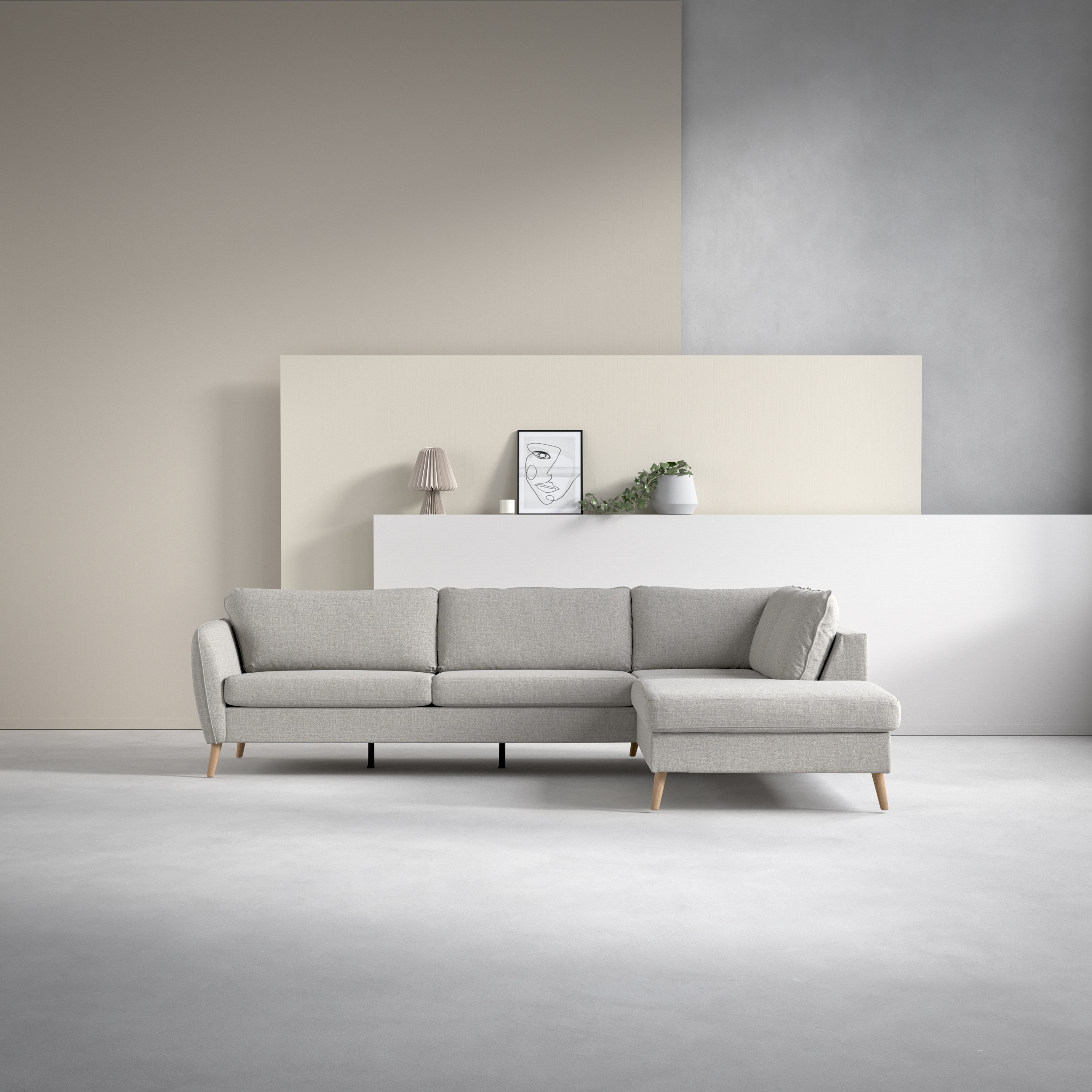 County, 2,5-sits soffa med divan höger