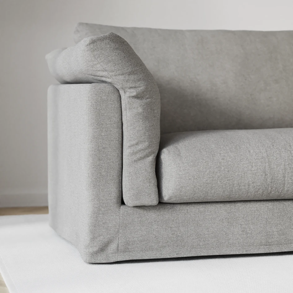 Cherrie - 3-sits soffa med divan höger, med kappa - Grå