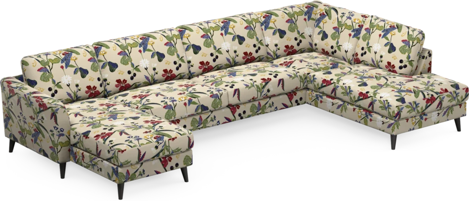 Bridge - 3-sits soffa med schäslong vänster och divan höger - Flerfärgad