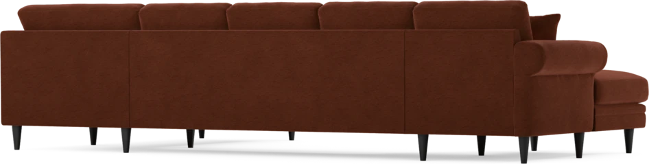 Eden - 3-sits soffa med schäslong vänster och divan höger - Orange