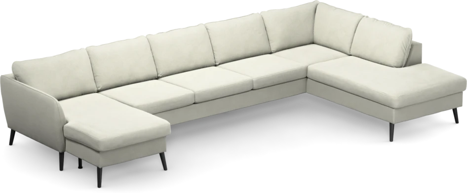 County - 4-sits soffa med schäslong vänster och divan höger - Vit