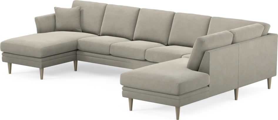 Eden - 3-sits soffa med schäslong vänster och divan höger - Brun