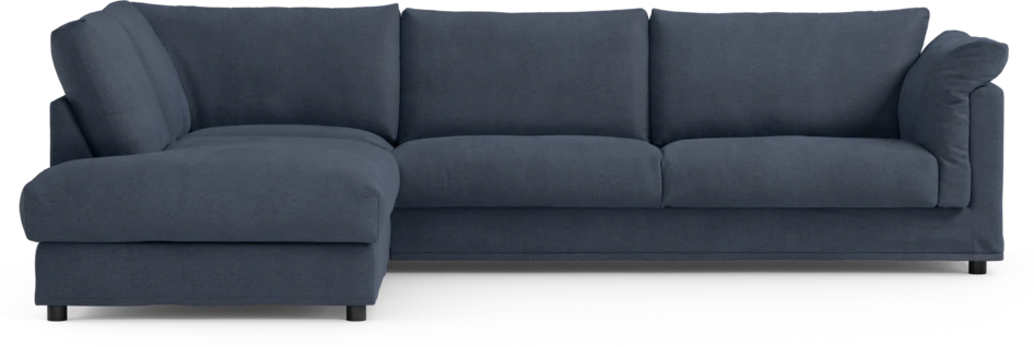 Cherrie - 3-sits soffa med divan vänster, med kappa - Blå