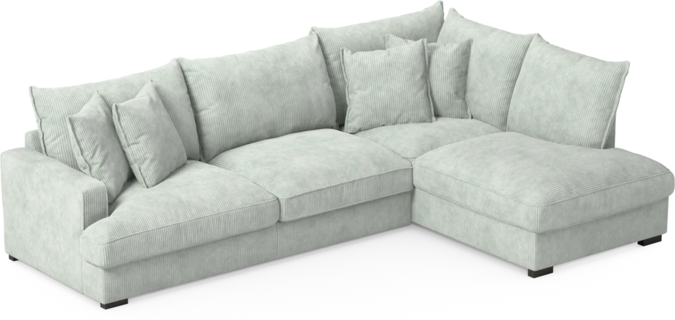 Mila - 3-sits soffa med divan höger - Blå