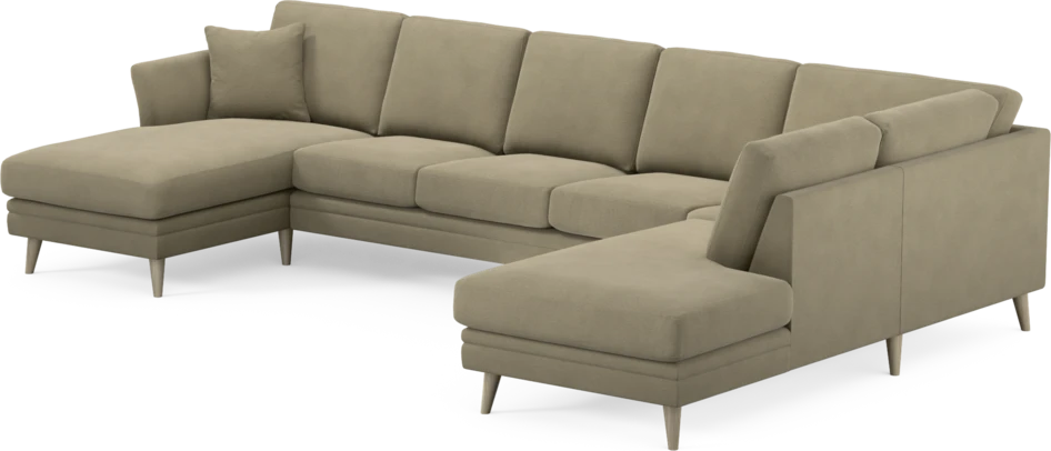 Eden - 3-sits soffa med schäslong vänster och divan höger - Beige