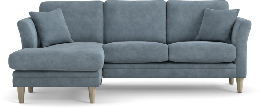 Eden - 2-sits soffa med schäslong - Blå