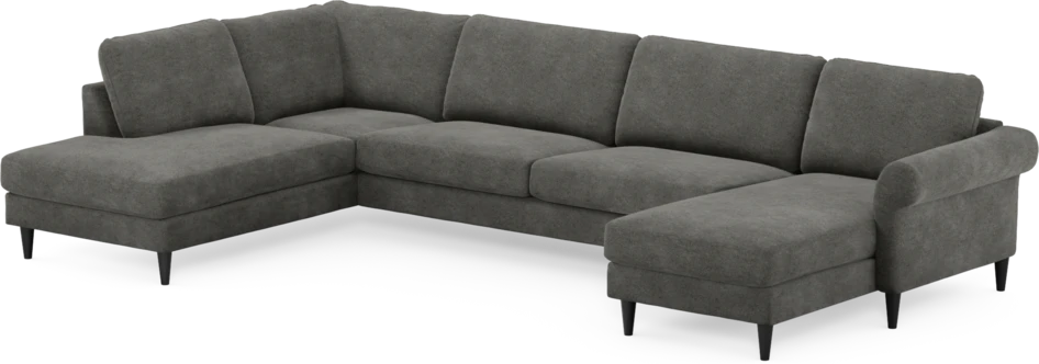 Bridge - 3-sits soffa med divan vänster och schäslong höger - Grå