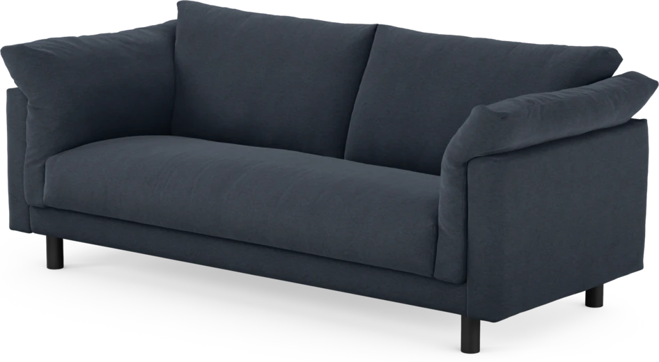 Cherrie - 2,5-sits soffa, hel dyna, fast klädsel - Blå