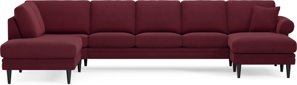 Eden - 3-sits soffa med divan vänster och schäslong höger - Röd