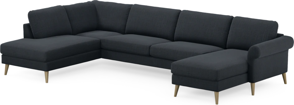 Bridge - 3-sits soffa med divan vänster och schäslong höger - Blå