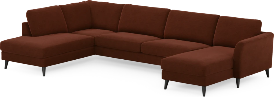 Bridge - 3-sits soffa med divan vänster och schäslong höger - Orange
