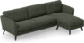 Bridge - 3-sits soffa med schäslong höger - Grön