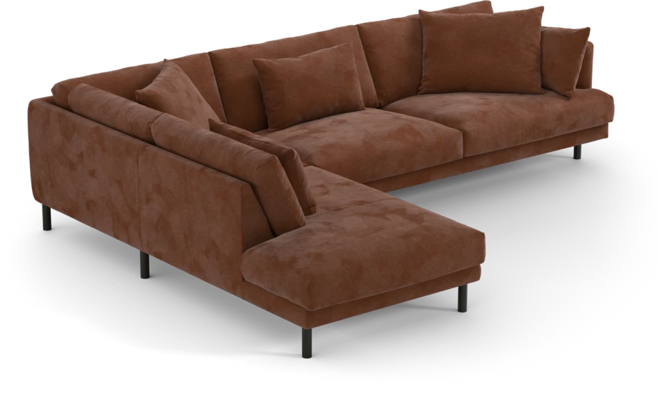 Harper - 3-sits soffa med divan vänster - Orange