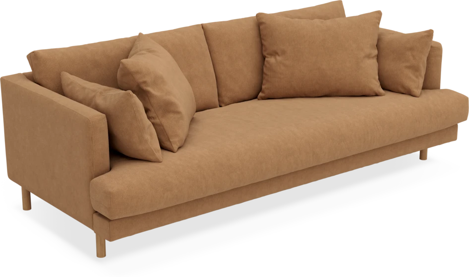 Harper - 3-sits soffa, hel dyna - Gul