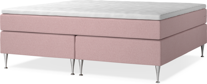 New York - Kontinentalsäng, dubbelsängmed bäddmadrass och sängben - Rosa