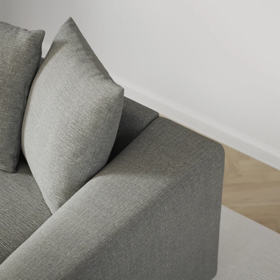 Town - 3-sits soffa med divan vänster och schäslong höger - Grå