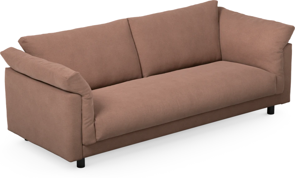 Cherrie - 3-sits soffa, hel dyna, fast klädsel - Rosa