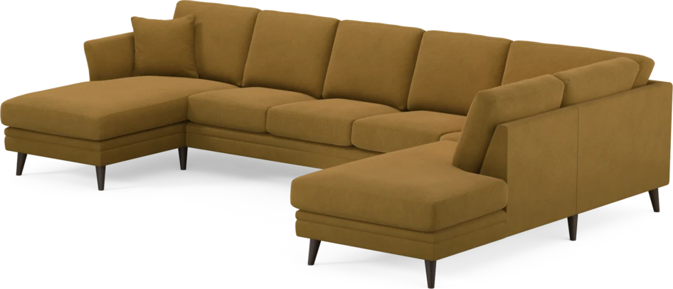 Eden - 3-sits soffa med schäslong vänster och divan höger - Gul