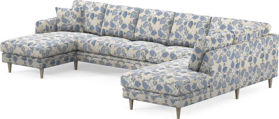 Eden - 3-sits soffa med schäslong vänster och divan höger - Flerfärgad