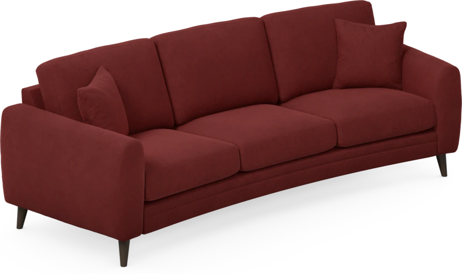 Eden - 3-sits soffa svängd - Röd