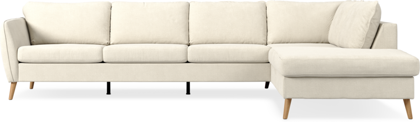 County - 3-sits soffa med divan höger - Vit