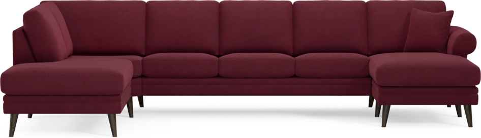 Eden - 3-sits soffa med divan vänster och schäslong höger - Röd