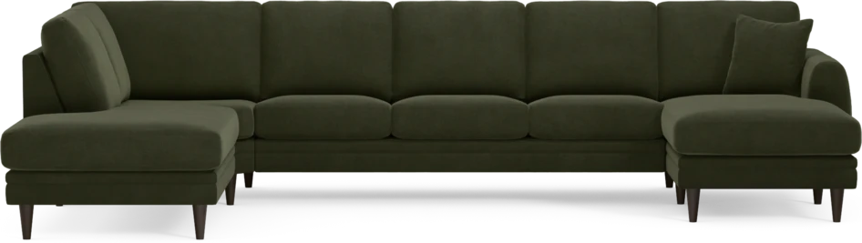 Eden - 3-sits soffa med divan vänster och schäslong höger - Grön