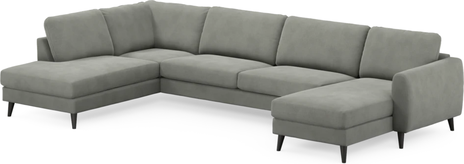 Bridge - 3-sits soffa med divan vänster och schäslong höger - Grå
