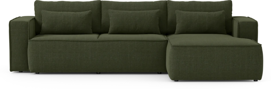 Ide - Bäddsoffa 3-sits med schäslong höger - Grön