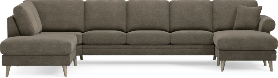 Eden - 3-sits soffa med divan vänster och schäslong höger - Brun