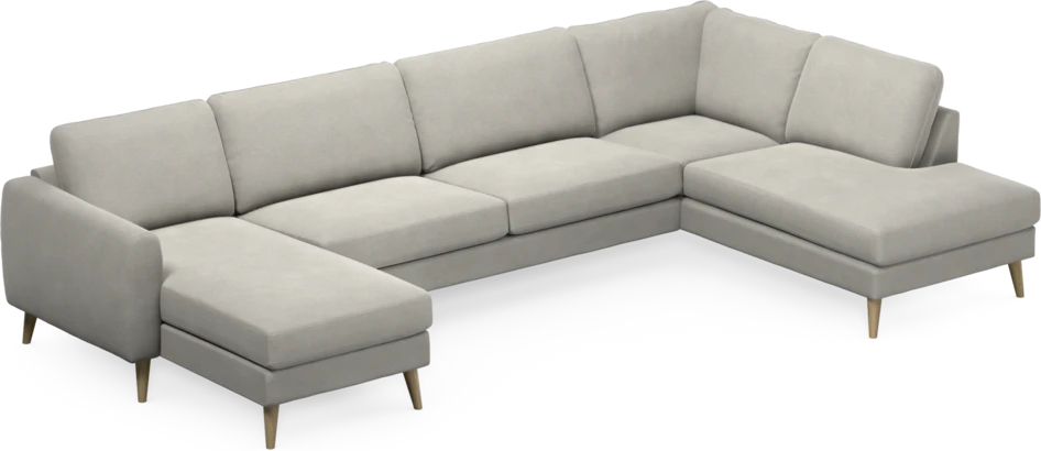 Bridge - 3-sits soffa med schäslong vänster och divan höger - Grå