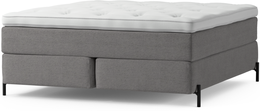 Delux Dream - Kontinentalsäng, dubbelsäng med bäddmadrass och sängben - Grå