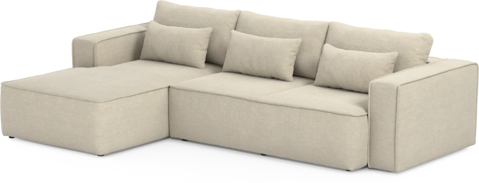 Ide - Bäddsoffa 3-sits med schäslong vänster - Beige