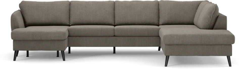 County - 3-sits soffa med schäslong vänster och divan höger - Brun