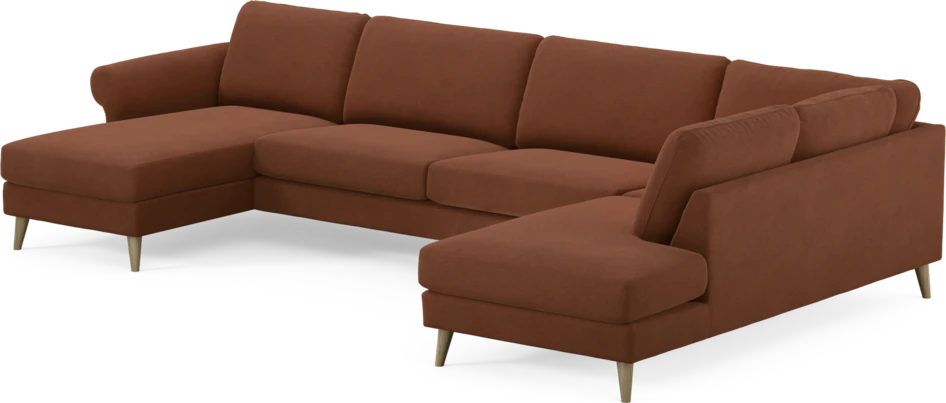 Bridge - 3-sits soffa med schäslong vänster och divan höger - Orange