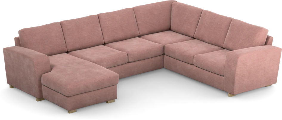 Friday - Hörnsoffa, 3+2-sits med schäslong vänster - Rosa