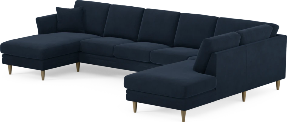 Eden - 3-sits soffa med schäslong vänster och divan höger - Blå