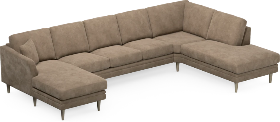 Eden - 3-sits soffa med schäslong vänster och divan höger - Beige