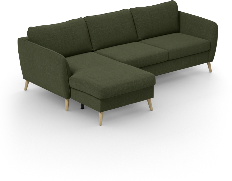County - 3-sits soffa med flyttbar schäslong - Grön