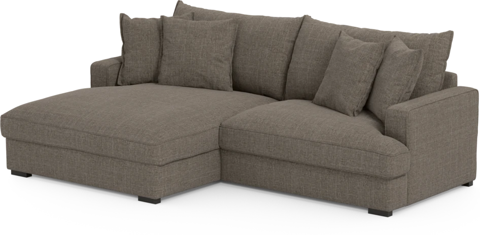 Mila - 2-sits soffa med schäslong XL vänster - Brun