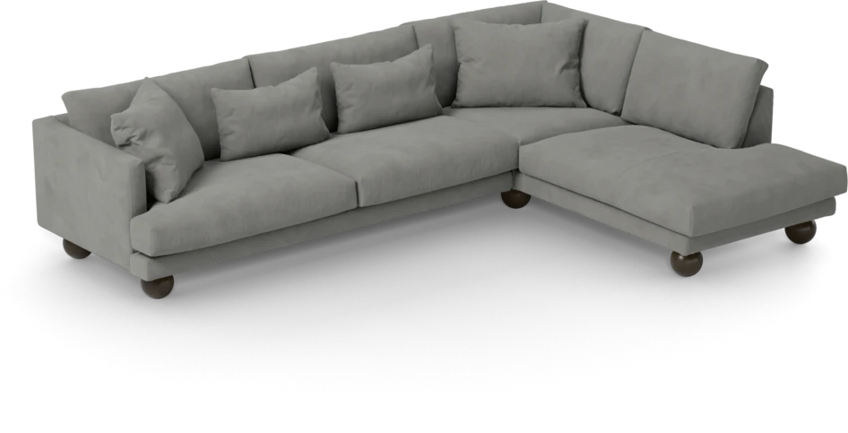 Harper - 3-sits soffa med divan höger - Grå