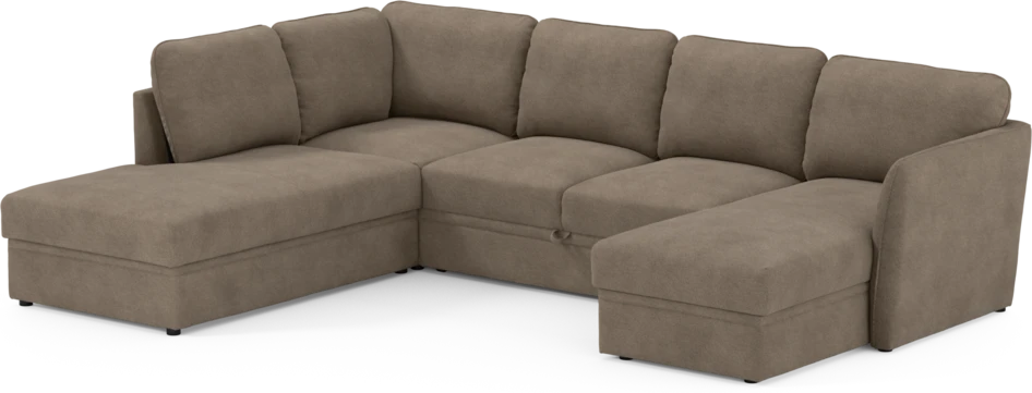 Öland - Bäddsoffa med divan vänster och schäslong höger - Brun