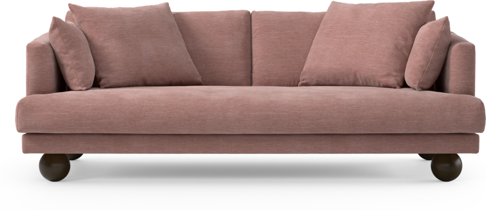 Harper - 3-sits soffa, hel dyna - Rosa