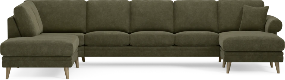 Eden - 3-sits soffa med divan vänster och schäslong höger - Grön