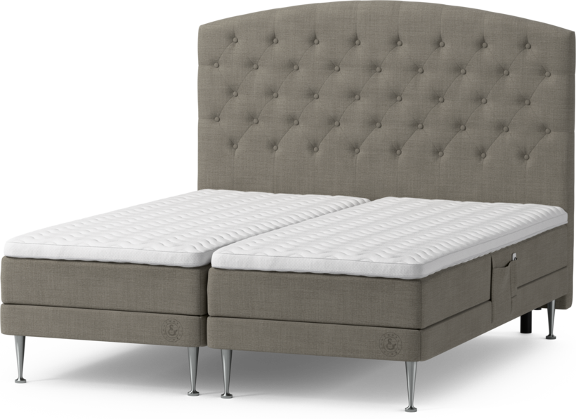 Särö Comfort - Ställbar säng, dubbelsäng med bäddmadrass och Välvd sänggavel