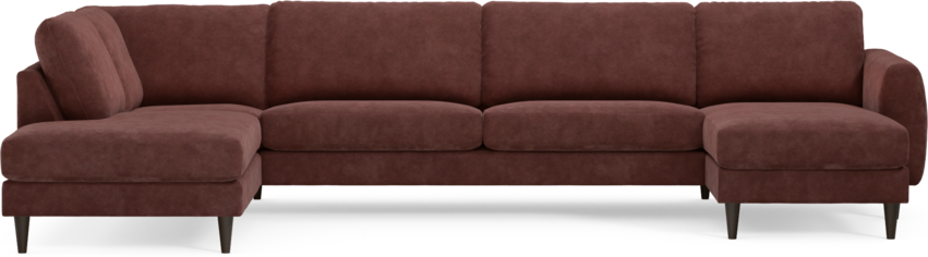 Bridge - 3-sits soffa med divan vänster och schäslong höger - Röd