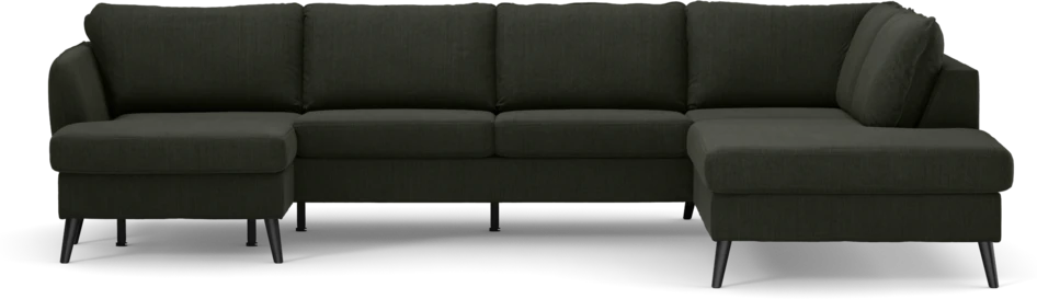 County - 3-sits soffa med schäslong vänster och divan höger - Grön
