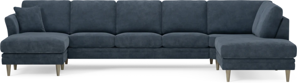 Eden - 3-sits soffa med schäslong vänster och divan höger - Blå