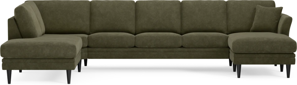 Eden - 3-sits soffa med divan vänster och schäslong höger - Grön